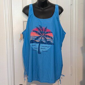 NWT BloomChic Blue Swim Top, Plus size 3X